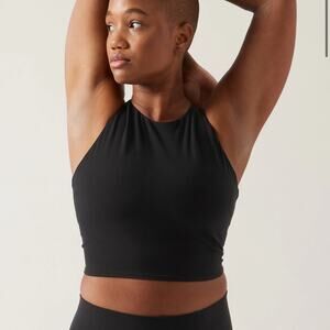 Athleta Black Conscious Cropped Lined Sports Bra